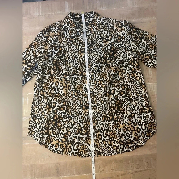 NWT TALBOTS CLASSIC COTTON SHIRT - LEOPARD 1X - Picture 9 of 11